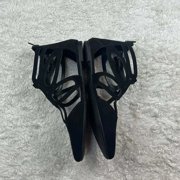 LC Lauren Conrad poem black pointed to strappy ankle flats, size 7 - 7.5 - Picture 5 of 10